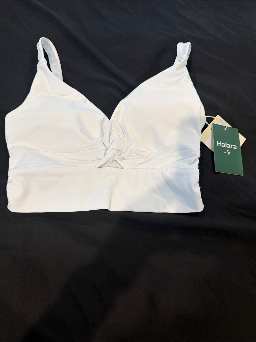 HALARA White Twist-Front Bralette